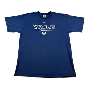 Yale Football Shirt Mens Large Nike College Bulldog Center Swoosh NCAA Team